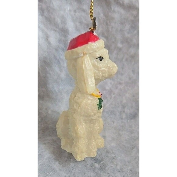 Vintage Christmas Tree Ornament Lamb Goat Sheep Santa Hat Holly Farm Animal 2.5" - Picture 5 of 12